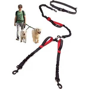 Double Hands Free Leash for Large Dogs, Retractable Dog Leash 2 Dogs