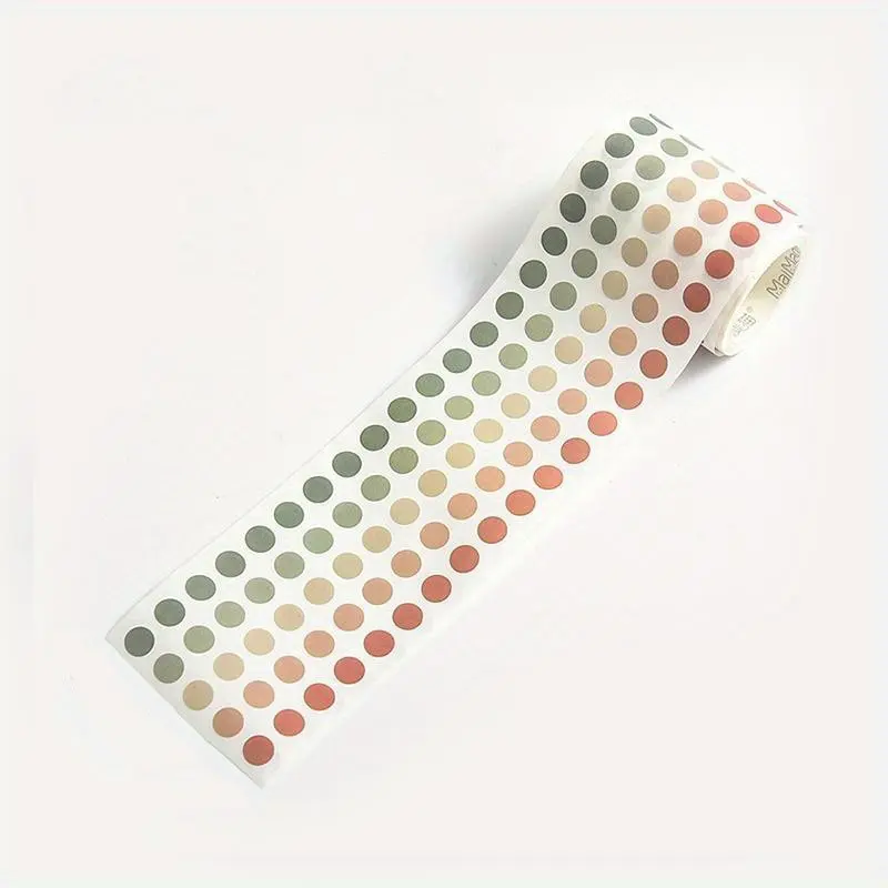 1roll Morandi Color Polka Dot Sticker Small Round Sticker Hand Account Sticker Tape Transfer Tape Adhesive Tape