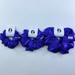A&J Scrunch Purple Satin Scrunchies