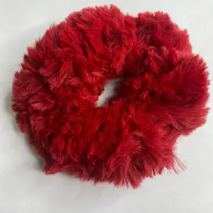 Soft Cardinal Glacier Minky (100% Polyester) Scrunchie