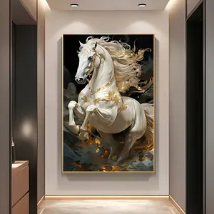 Frame not included Modern Luxe Horse Canvas Art Print - Frameless, Elegant Wall Decor for Living Room & Entryway