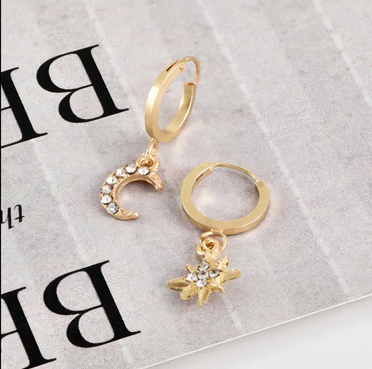 Eclipse Earrings (crescent moon and star)