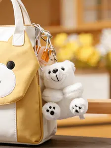 Adorable Polar Bear Plush Keychain Charm, Cute Animal Bag Pendant, Backpack Car Key Decoration, Perfect Gift for Kids Girls