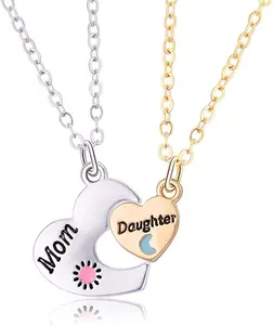 Mother and Daughter Necklace Set Sun & Moon