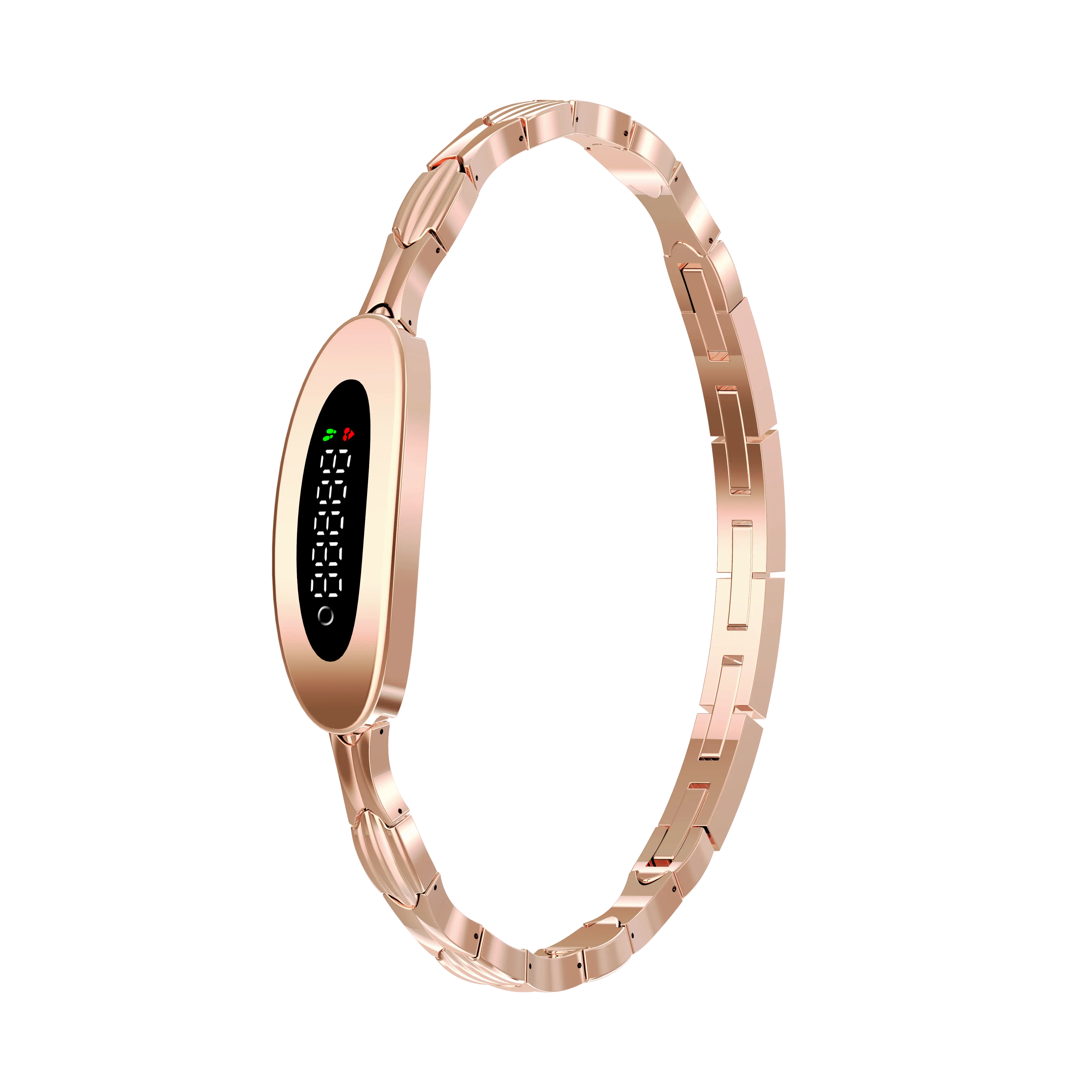 New Arrival S9 Luxury Brass Alloy Smart Bracelet - Electroplated, Digital Display, Lightweight, Wireless Bluetooth, Dual OS Health Tracker, Fashion Jewelry for Fitness Enthusiasts, Office Workers, Round Metallic Wearable Device