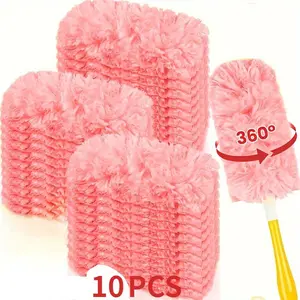 10Pcs 360° Rotatable Electrostatic Feather Dust Remover Set - Efficient for Home & Car - Available in Packs of