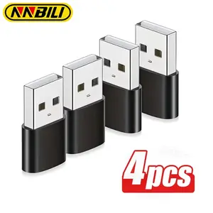 4pcs OTG USB to USB C Adapters Durable Metallic Build Universal Compatibility Including iPhone iPad Samsung S26 IWatch AirPods
