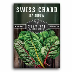 Survival Garden Seeds Rainbow Swiss Chard Seeds for Planting - Non-GMO Heirloom Seeds with Brilliant Colors & Great Taste - 1.5G