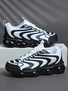 Men's Casual Letter Print Lightweight Athletic Sneakers, Breathable Mesh Upper, PU Textile & Tpu Sole, All-Season Comfort Shoes, Unisex Outdoor Footwear, Sports Sneakers