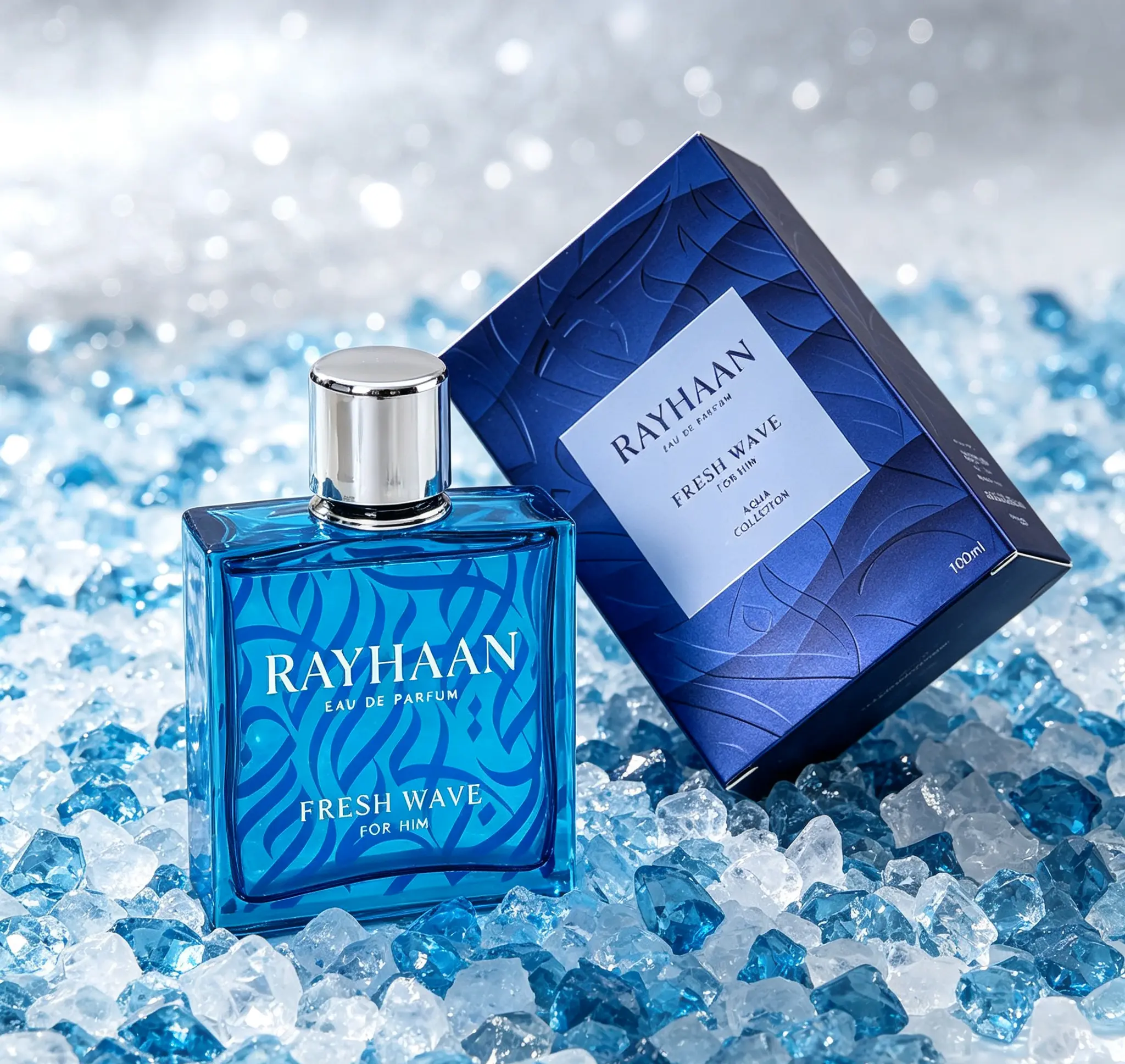 Rayhaan Fresh Wave Eau de Parfum Spray for Men 3.4 Ounce / 100ml | Crisp Invigorating Masculine Scent, Long Lasting Daily Fragrance for Office, Outdoor and Casual Wear