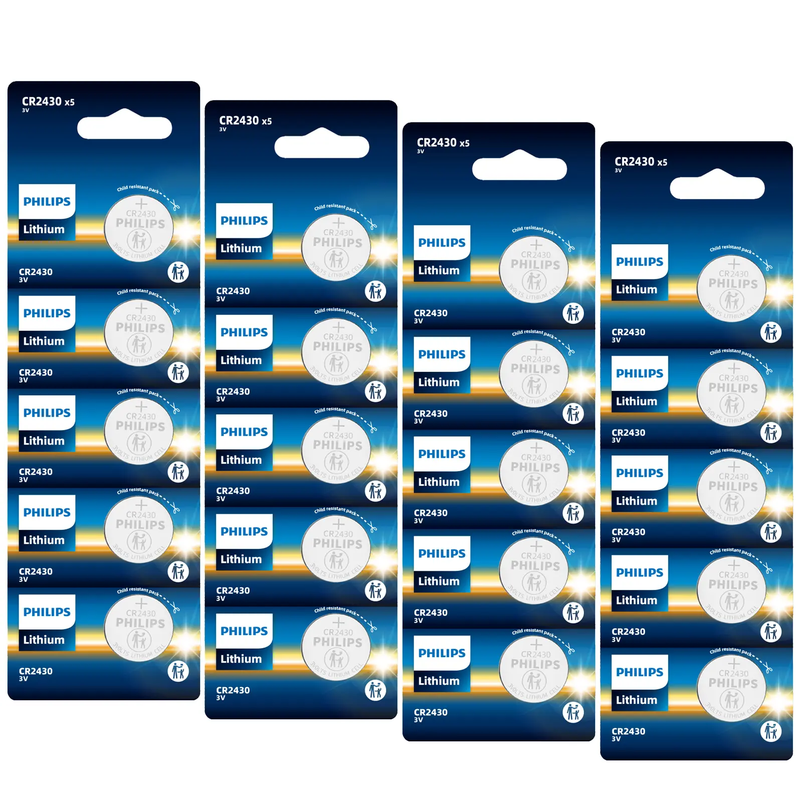 PHILIPS CR2430 Batteries, 3V Lithium Coin Battery 20 Count Pack, CR 2430 3 Volt Button Cell Replacement for Remote Controls, Car Key Fobs, Watches, Calculators, Thermometers