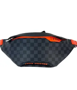 Pre-owned Louis Vuitton canvas belt bags Damier Colbart orange Race Discovery Bumbag Sling Bag