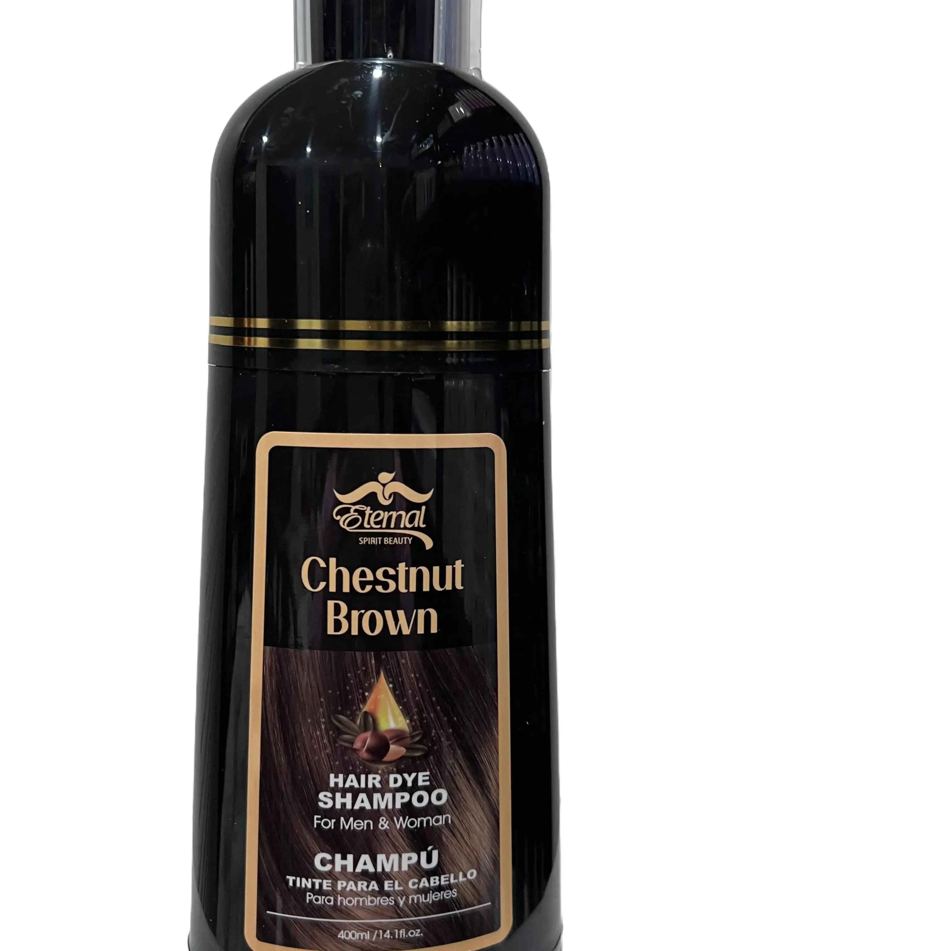 ETERNAL SPIRIT BEAUTY Chestnut Brown Hair Dye Shampoo for Gray Coverage, with Argan Oil for Men and Women, 400ml (chestnut Brown) Haircare
