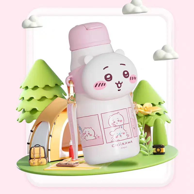 MINISO Hugging Insulated Tumbler - 21.6 fl oz, Cute Leak-Proof Vacuum Flask, Portable Insulated Bottle, Ideal for Home & Office, Perfect Christmas Gift for Friends, #Summervibes