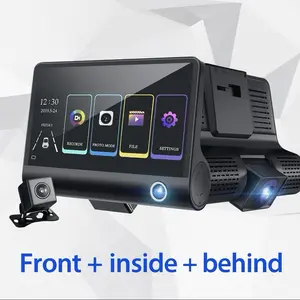 3 Lens Dash Camera Front Cab & Rear Facing with Free 32 GB SD Card - Front Inside Behind Recording System