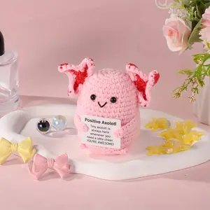 Cute 3.54 Inch Axolotl Crochet Kit, Soft Support Doll & Uplifting Knitting Toy, Perfect Gift for Birthdays, Parties & Holidays