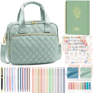 Floe Bible Cover Case for Women Large Quilted Book Bag with Shoulder Strap Highlighters Tabs Journaling Kit Easter Valentine Christmas Christian Gifts