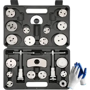 24PCS Disc Brake Caliper Tool Kit |   Heavy Duty Disc Brake Piston Caliper Compressor Rewind Tool Set for Brake Pad Replacement Reset, Fits Most American European Japanese Autos (Black)