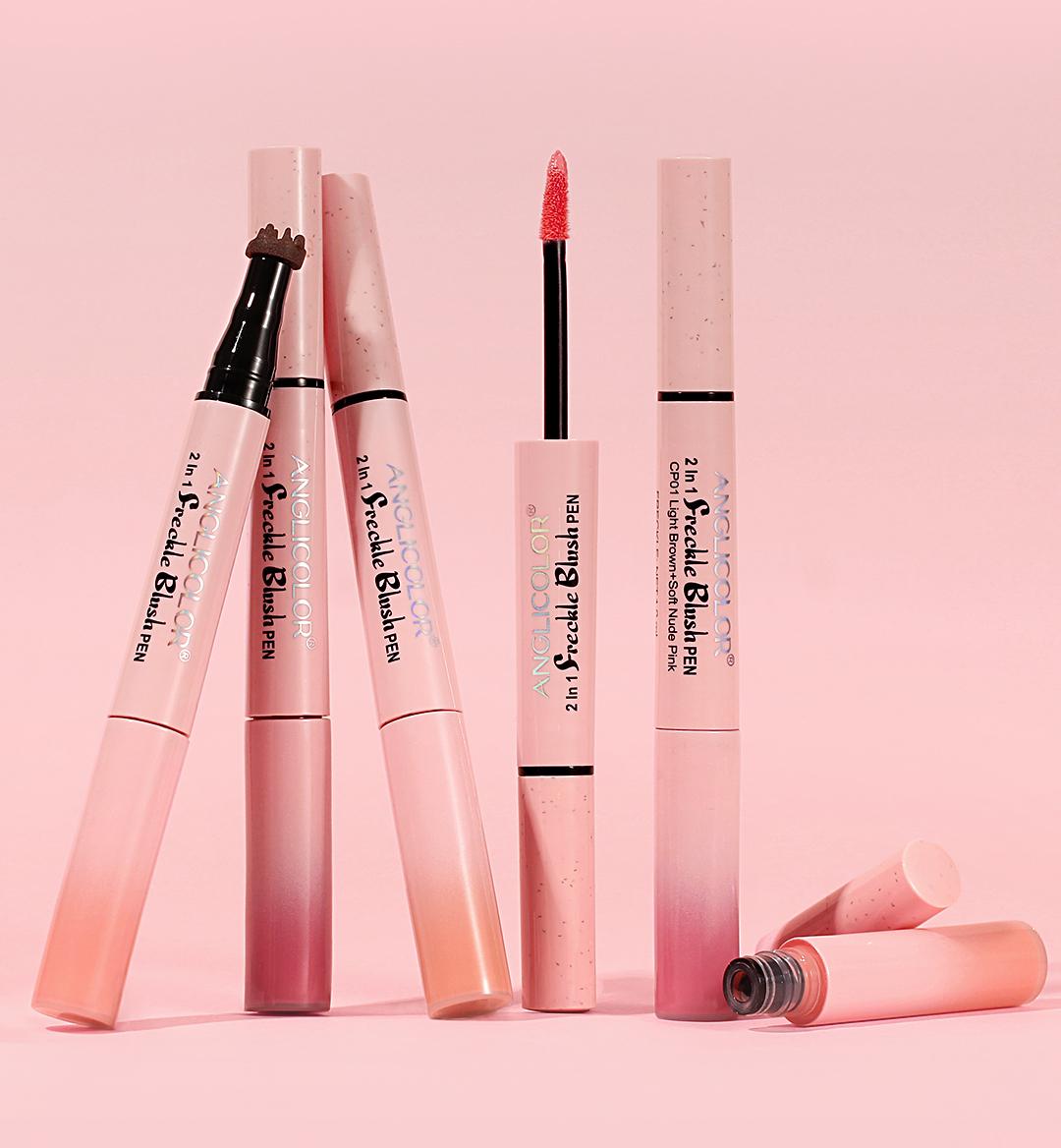 2 in 1 Freckle Blush Stamp Pen, Waterproof Long-Lasting Liquid Blush & Freckle Marker, Natural Sun-Kissed Makeup for Cheeks, All Skin Tones