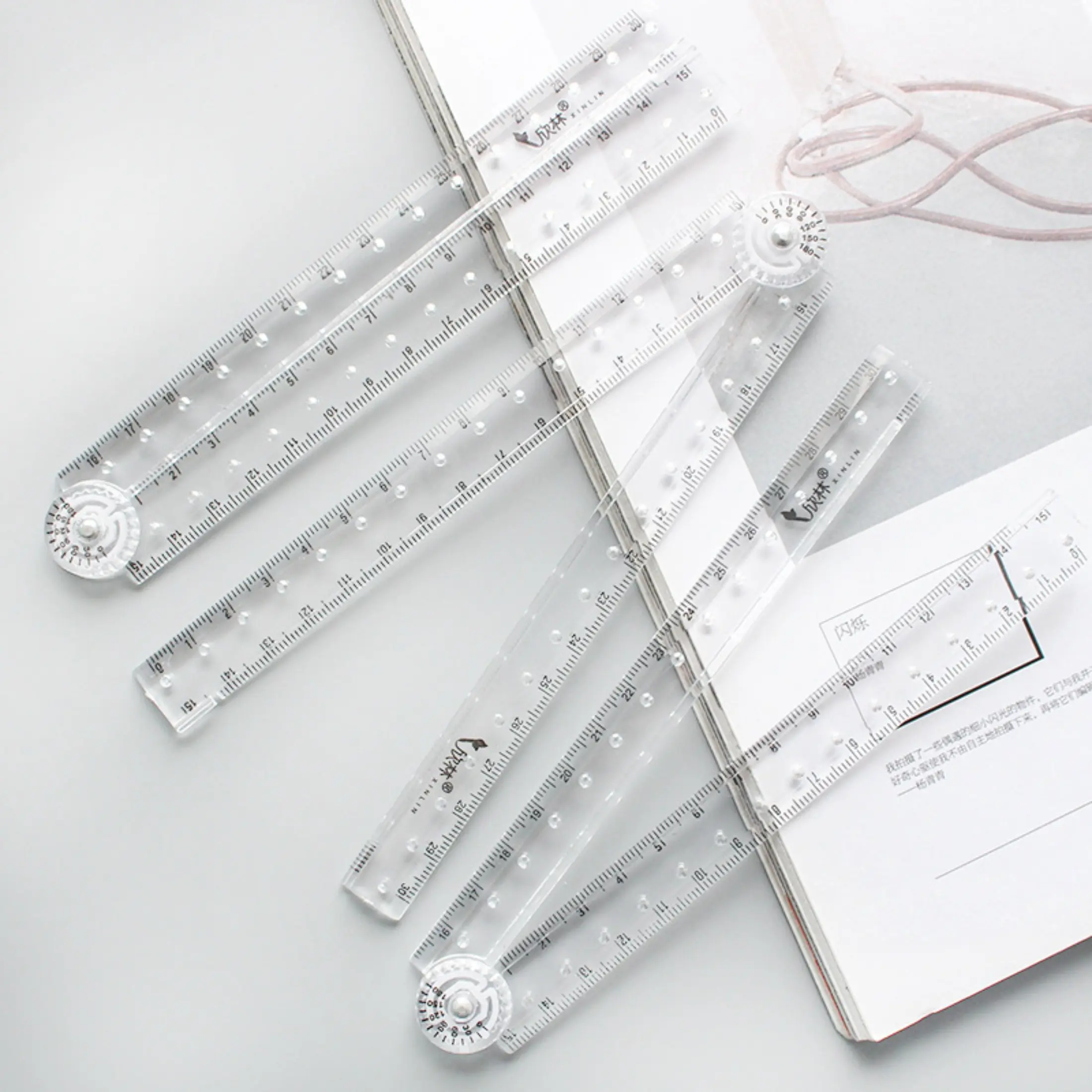 1 folding ruler - a flexible acrylic ruler with measurement marks, transparent - used for drawing, sewing DIY、 Architecture - Compact and portable design - perfect for students, tailors, engineers, a Portable Measuring Tool