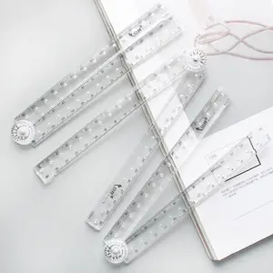 1 folding ruler - a flexible acrylic ruler with measurement marks, transparent - used for drawing, sewing DIY、 Architecture - Compact and portable design - perfect for students, tailors, engineers, a Portable Measuring Tool