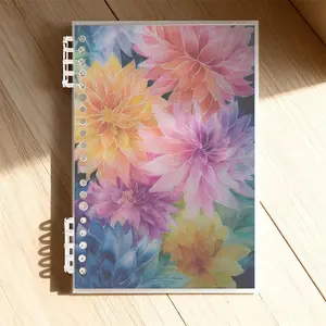 A5 Lined Notebook, Vibrant Dahlia Watercolor Design, Premium Paper for Office & Daily Use, Smooth Writing Experience, Ideal for Professionals & Creatives, Durable Cover, Portable Size, Stylish & Functional Stationery