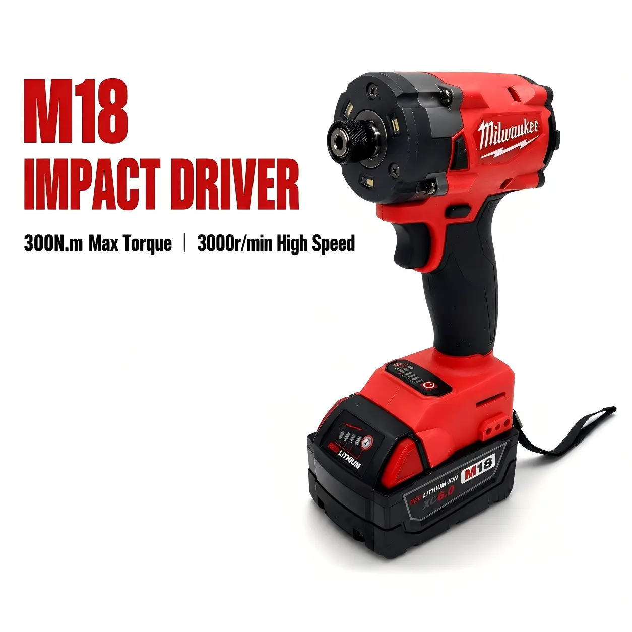 Milwaukee M18 Series Brushless 1/4" Hex Impact Driver, Battery Charger Included - High Torque Capacity, Cordless Power Tool for Professional Construction, Heavy-Duty Industrial Repair, Brushless Motor