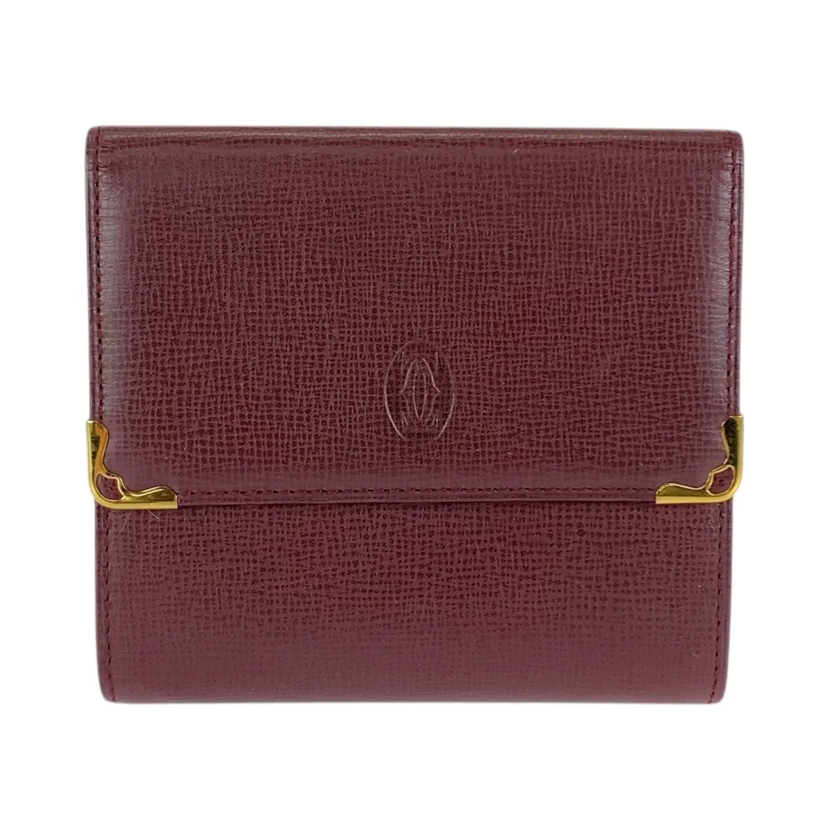 Pre-owned Cartier Calfskin Small Leather Goods Must Line Leather Compact Wallet
