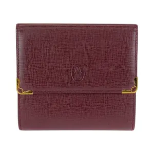 Pre-owned Cartier Calfskin Small Leather Goods Must Line Leather Compact Wallet