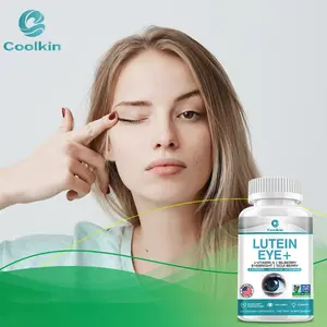 Coolkin 120-capsule dietary supplement supports vision health with 9 premium ingredients, including zeaxanthin, astaxanthin, millet, bilberry, and goji berries.