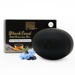 AL-TAQWA Black Soap - 90g All Natural Moisturizing Body Wash for Radiant Skin Care with Real Black Seed Extract Gentle Formula for Daily Cleansing & Hydrating