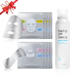 Glow Up Dewy Trio - Glass skin routine, hydrate, cleanse and plump with our gentle string foam cleanser + neck and face plumping sheet mask