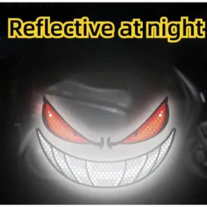 Evil Demon Eyes Dark Motorbike Helmet Decal, Helmet Fairing Rear Window Safety Warning Decoration Decal Electric Car Motorcycle Reflective Stickers