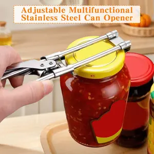 1 Count Jar Opener for Weak Hands, Stainless Steel Bottle Cap Opener for Easy Opening, Gripper Tight Lid Opener for Seniors with Arthritis and Kids, Jar Gripper for Kitchen | home restaurant daily use, quick open