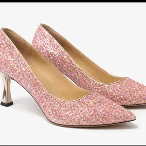 Sparkling Pink Glitter Heels – Elegant Pointed Toe Party Pumps
