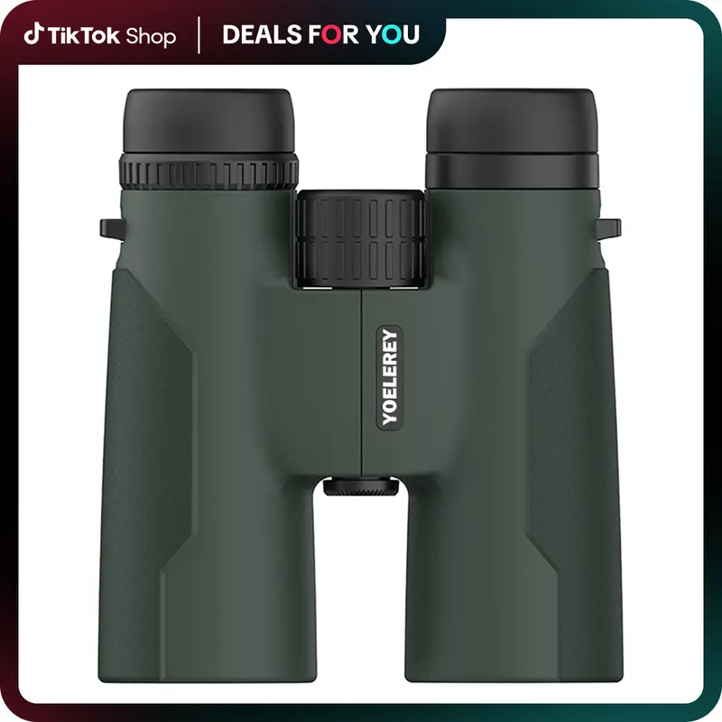 YOELEREY Updated 12x42 High-Power Long-Range Multi-Coated Portable Outdoor Binoculars - Large Eyepiece, Rubber Armor, Argon Purged, Waterproof, Fogproof, Color Fidelity, Easy-to-Use Hunt Gear for Birdwatching