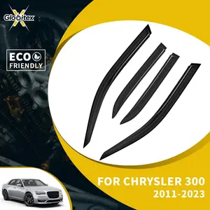 Tape-On Outside Window Visors Sun Rain Guards Vent for Chrysler 300 4-Door Sedan 2011-2023, JDM Mugen Style Mount Wind Deflectors, 4PCS