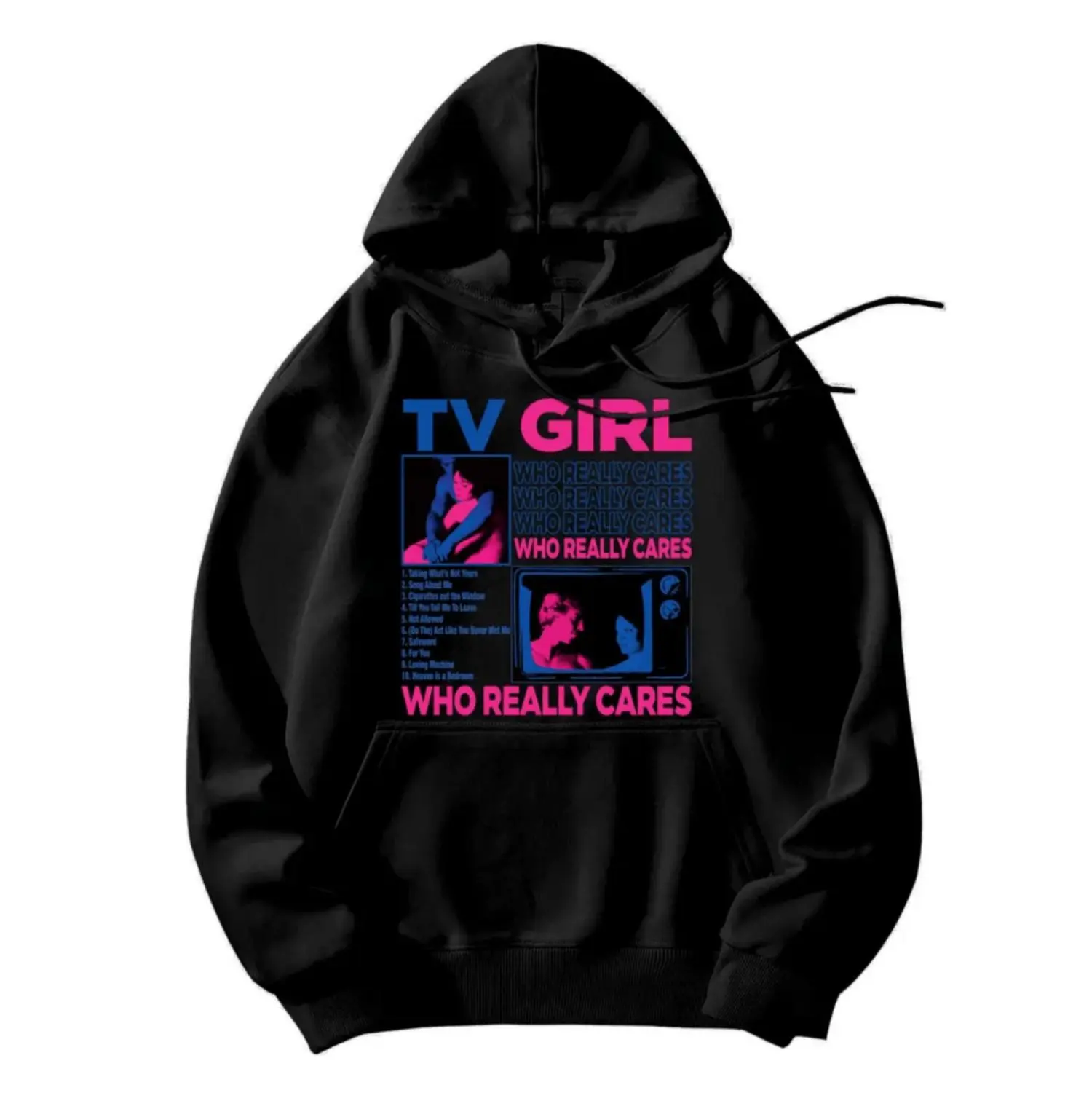 Men's TV Girl Graphic Pullover Hoodie in a Soft, Moisture-Wicking Cotton Blend for Casual or Athletic Wear, Graphic Hoodies, Graphic Print Hoodie, Standard Sizes