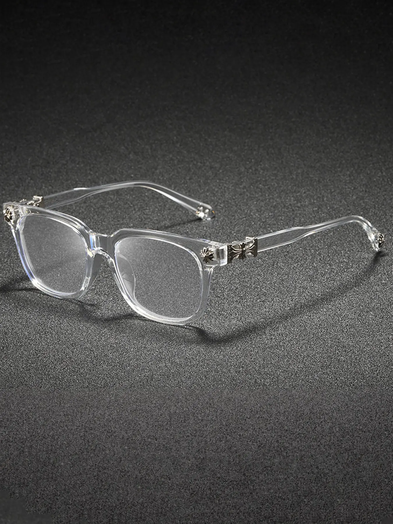 New Trendy Fashion Square Frame Flat Lens Anti-Blue Light Glasses, Square Frame Eyeglasses, Casual Stylish PC & Metal Material Frames Outdoor Versatile Eyewear for All Seasons, Casual Style Eyewear