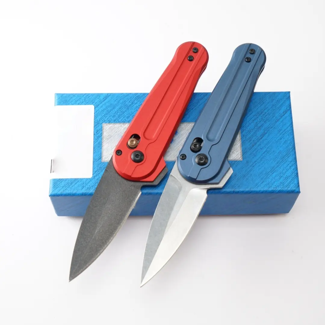 491 Folding Knife, Compact Pocket Knife with Back Clip, Aluminum Handle, Stone Washed Blade, Men's and Women's Festival Gifts