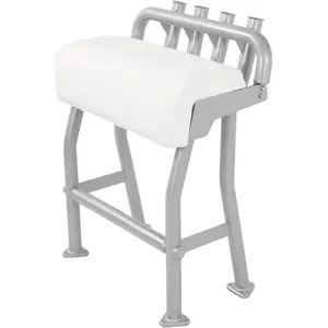 29 In Leaning Post Seat W/ 4 Rod Holders Compatible with Universal Most Fishing, Center Console, and Bay Boats Parts Aluminium Plastic Powder Coated