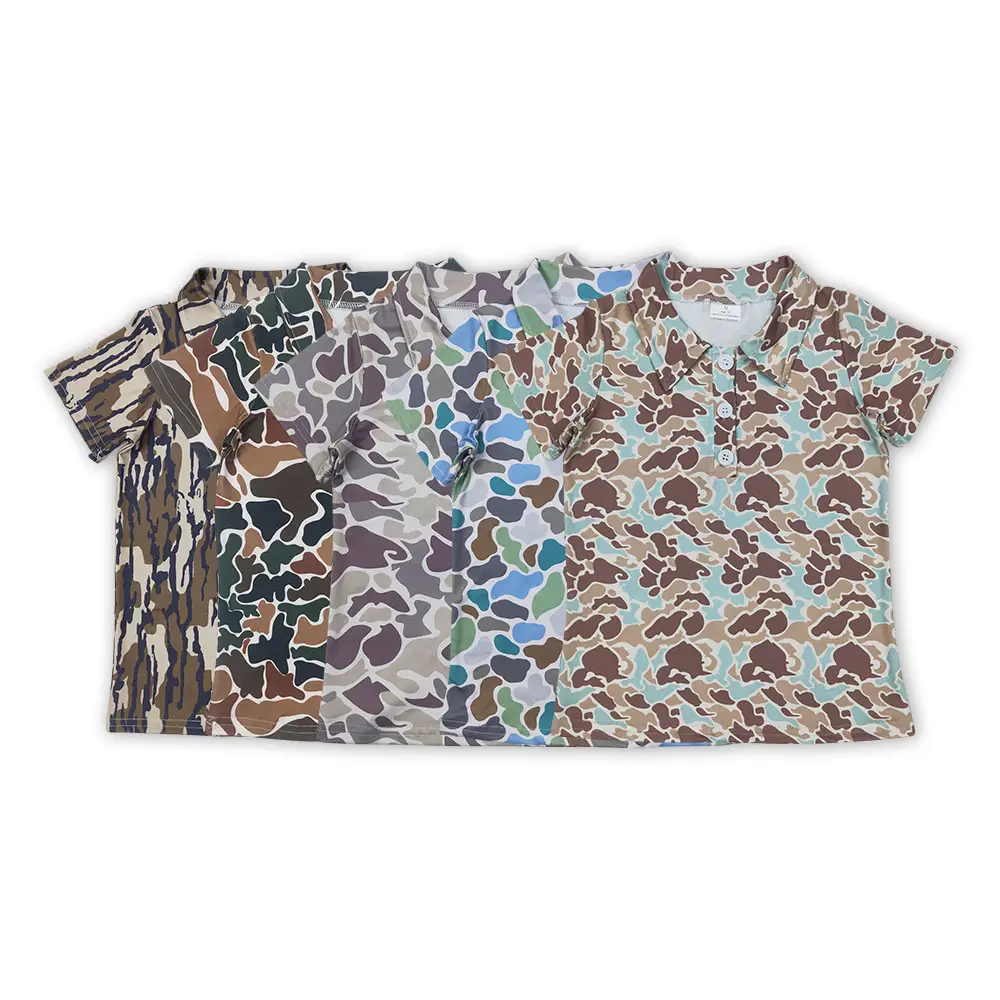 Camo Short Sleeve Boys Polo Shirts