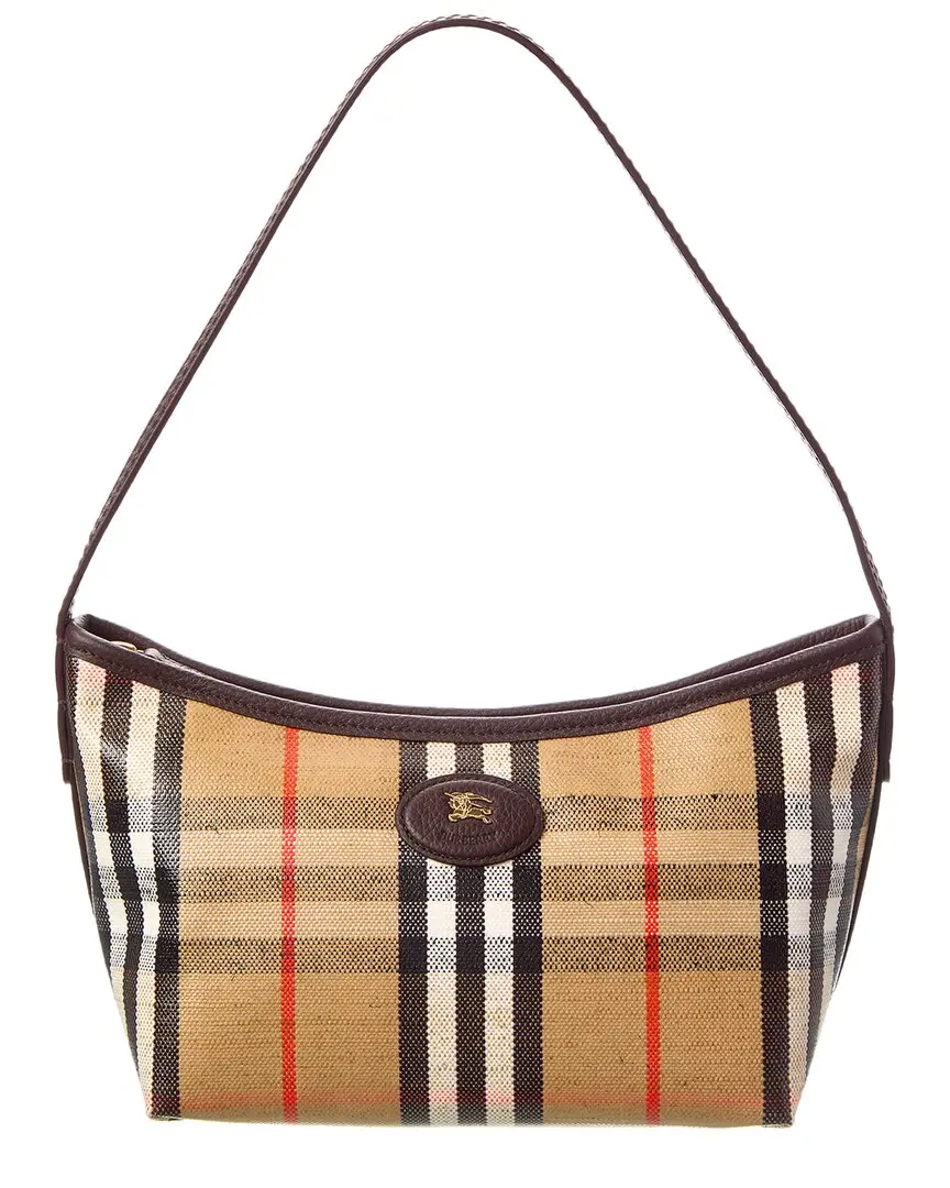 Burberry Highlands Mini Coated Canvas & Leather Shoulder Bag