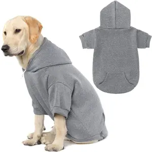 Basic Dog Hoodie Soft and Warm Dog Hoodie Sweater with Leash Hole and Pocket, Dog Winter Coat, Cold Weather Clothes Sweatshirt for Dogs Puppy