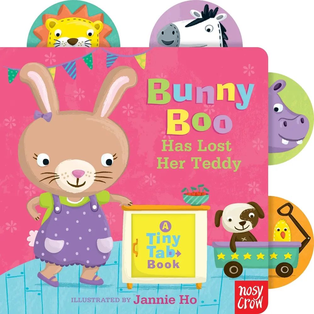 USED Book - Bunny Boo Has Lost Her Teddy: A Tiny Tab Book (an Interactive Pull-Tab Slider Peekaboo Board Book for Babies and Toddlers - Perfect for Bedtime) by Nosy Crow (Board book) - english, Toddler Books, Picture Book
