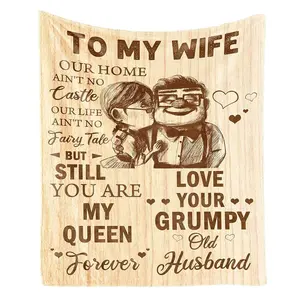 Gift for Wife from Husband to My Wife Wedding Anniversary Romantic Gifts for Women Birthday Christmas Valentine's Mother's Day Healing Thoughts Blanket Presents for Her Throw Blanket Couple