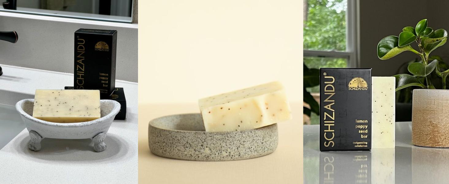 Lemon Poppy Seed Bar Soap, Organic Herbal Skin Cleanser Detox with Essential Oils Lemon Poppy Seed Bar Soap, Organic Herbal Skin Cleanser Detox with Essential Oils