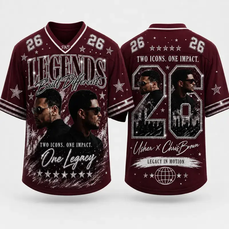 26 Legends Raymond & Brown Football Jersey Shirt – R&B Tour Hip Hop Graphic Tee, Unisex Streetwear Fan Gift Top
