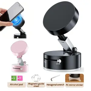 Upgraded phone holder Adjustable Vacuum Magnetic Suction Cup Phone Mount, Hands-Free Magnetic Cell Phone Holder for Car/Gym/Mirror/Smoot