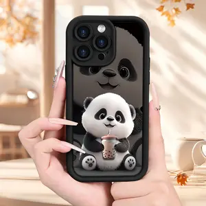 Creative cute panda phone case for iPhone 16PROMAX/16PLUS/16PRO/16/15PROMAX/15PLUS/15PRO/15/14PROMAX/14PLUS/14PRO/14/13PROMAX/13PRO/13/12PROMAX/12PRO/12/11Promax/11Pro/11/Xsmax gift iPhone cases